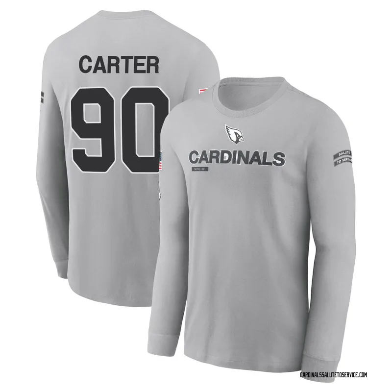 Men's Zachary Carter Arizona Cardinals Gray 2024 Salute to Service Long Sleeve T-Shirt