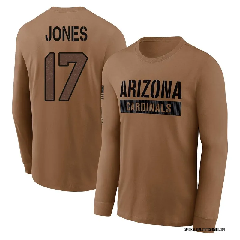 Men's Zay Jones Arizona Cardinals Brown 2023 Salute To Service Long Sleeve T-Shirt