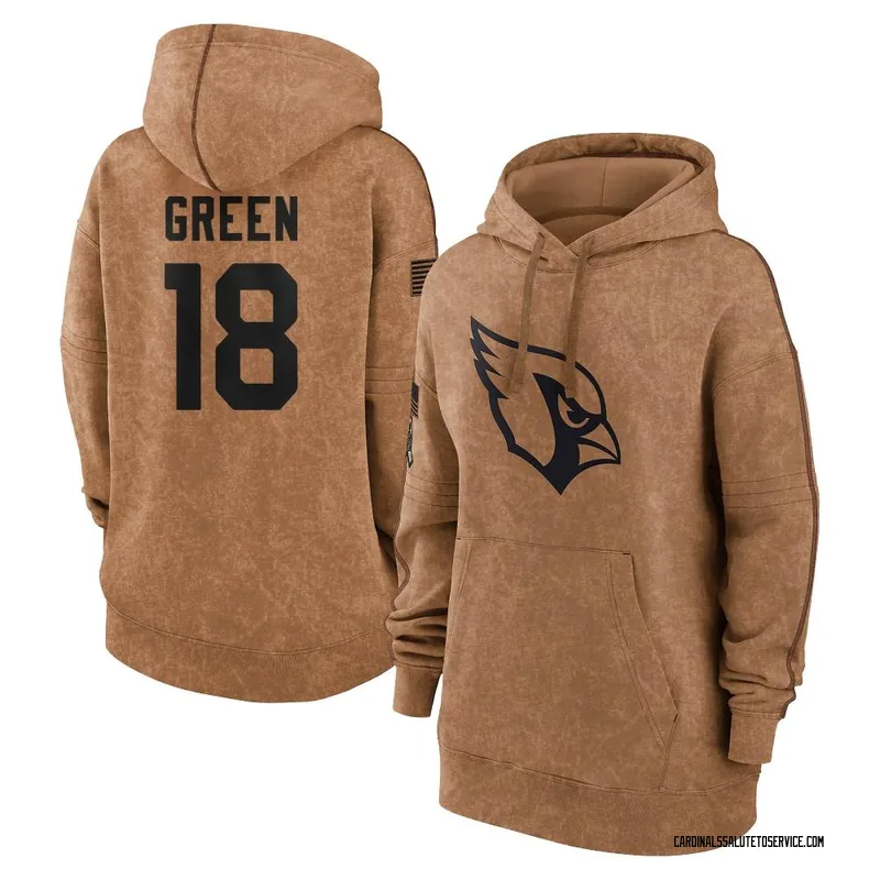 Women's A.J. Green Arizona Cardinals Brown 2023 Salute To Service Pullover Hoodie