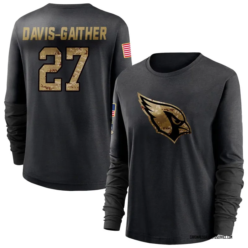 Women's Akeem Davis-Gaither Arizona Cardinals Black 2020 Salute To Service Sideline Performance Long Sleeve T-Shirt