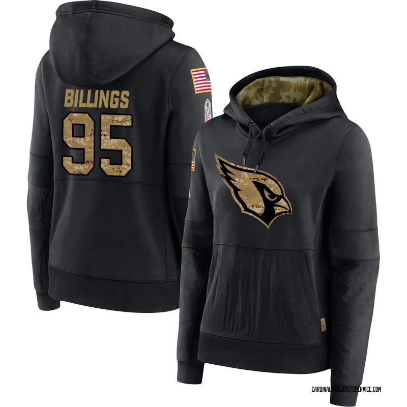 Women's Andrew Billings Arizona Cardinals Black 2020 Salute to Service Sideline Performance Pullover Hoodie