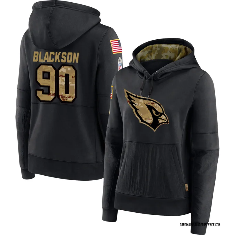 Women's Angelo Blackson Arizona Cardinals Black 2020 Salute to Service Sideline Performance Pullover Hoodie