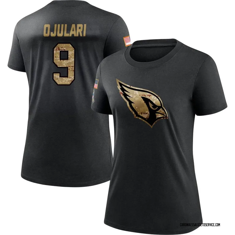 Women's BJ Ojulari Arizona Cardinals Black 2020 Salute To Service Performance T-Shirt