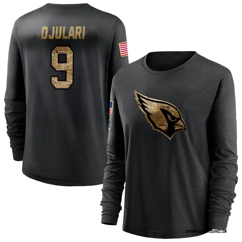 Women's BJ Ojulari Arizona Cardinals Black 2020 Salute To Service Sideline Performance Long Sleeve T-Shirt