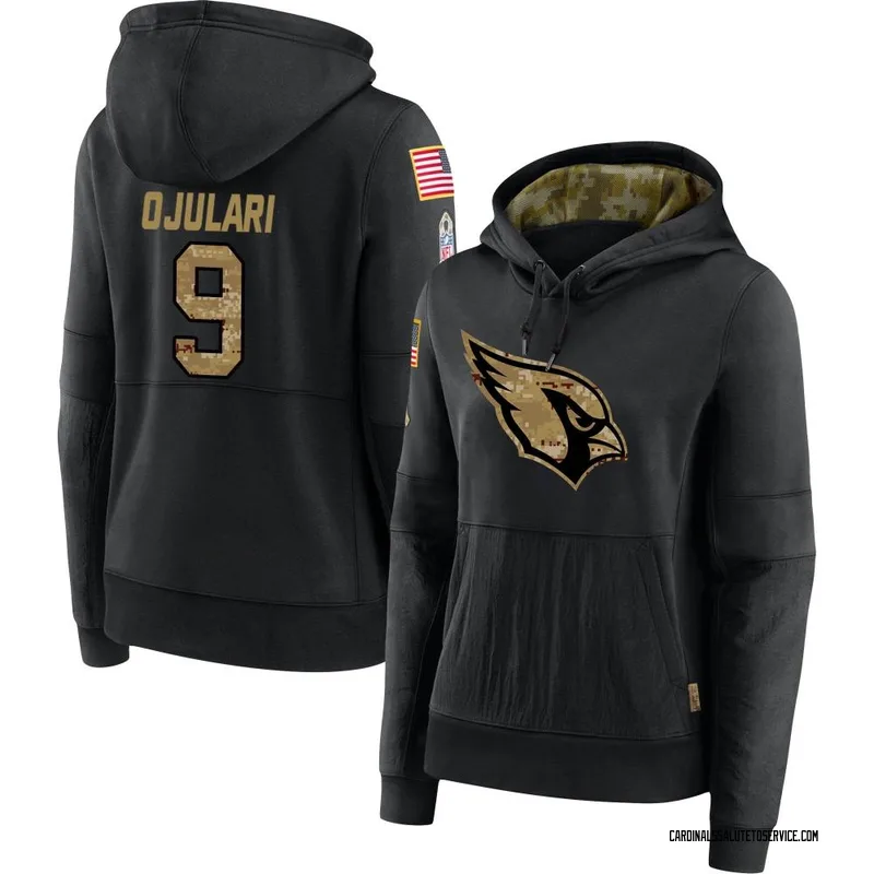 Women's BJ Ojulari Arizona Cardinals Black 2020 Salute to Service Sideline Performance Pullover Hoodie