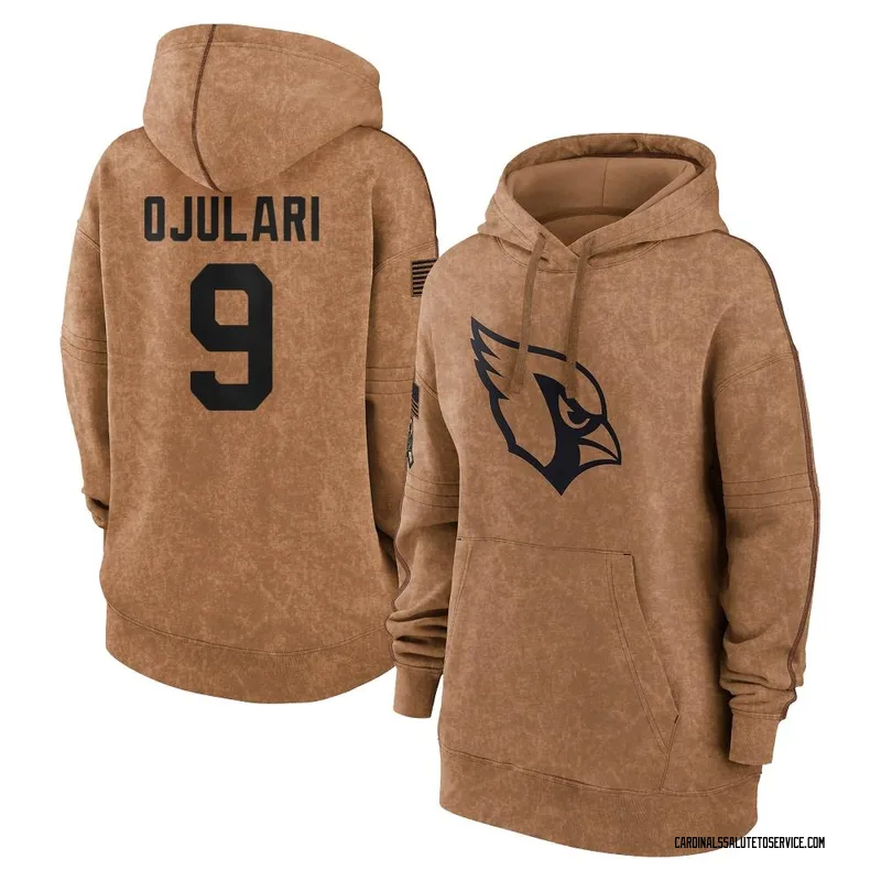 Women's BJ Ojulari Arizona Cardinals Brown 2023 Salute To Service Pullover Hoodie