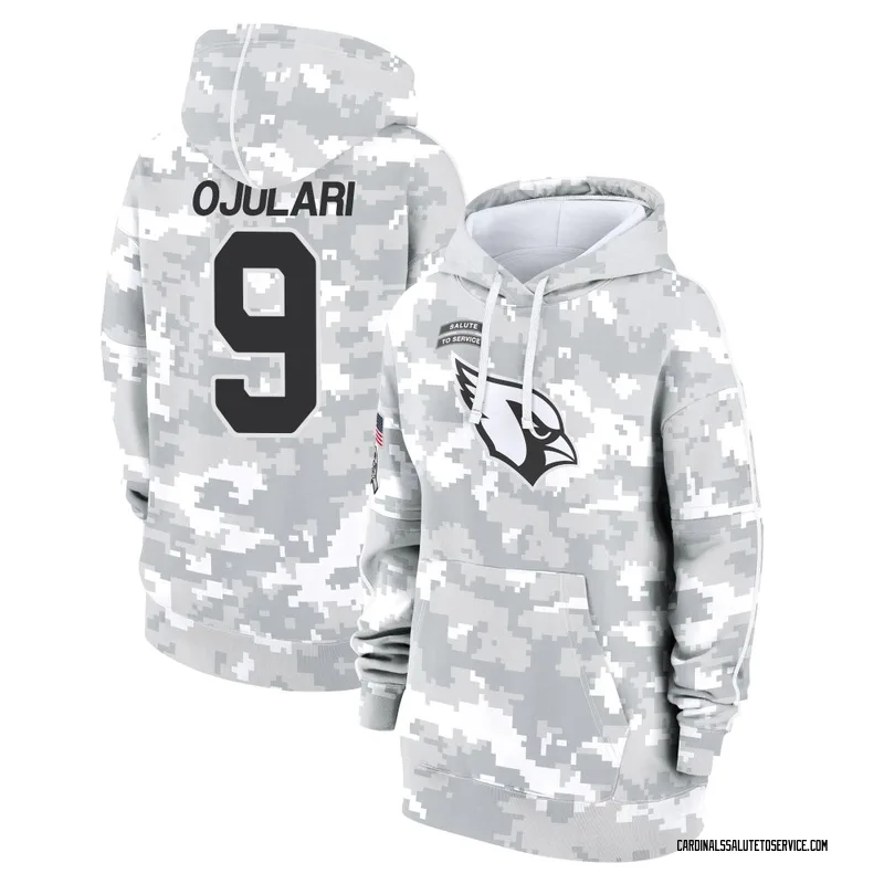 Women's BJ Ojulari Arizona Cardinals Camo Arctic 2024 Salute to Service Club Fleece Pullover Hoodie