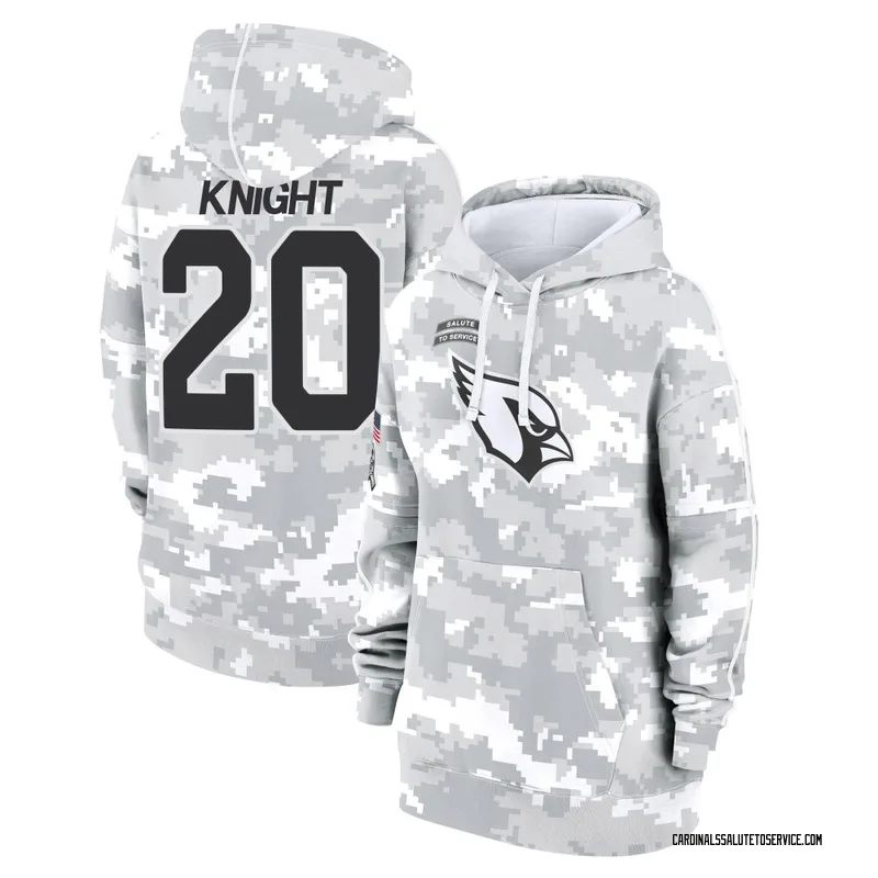 Women's Bam Knight Arizona Cardinals Camo Arctic 2024 Salute to Service Club Fleece Pullover Hoodie