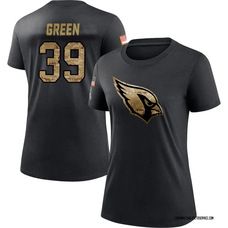 Women's Bryson Green Arizona Cardinals Black 2020 Salute To Service Performance T-Shirt