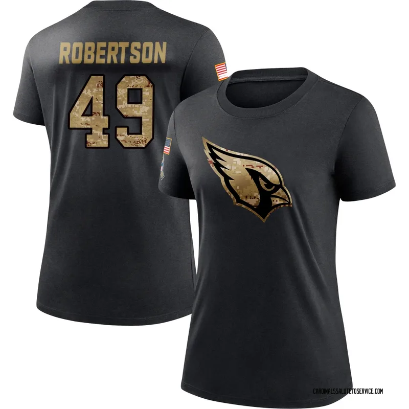 Women's Cameron Robertson Arizona Cardinals Black 2020 Salute To Service Performance T-Shirt