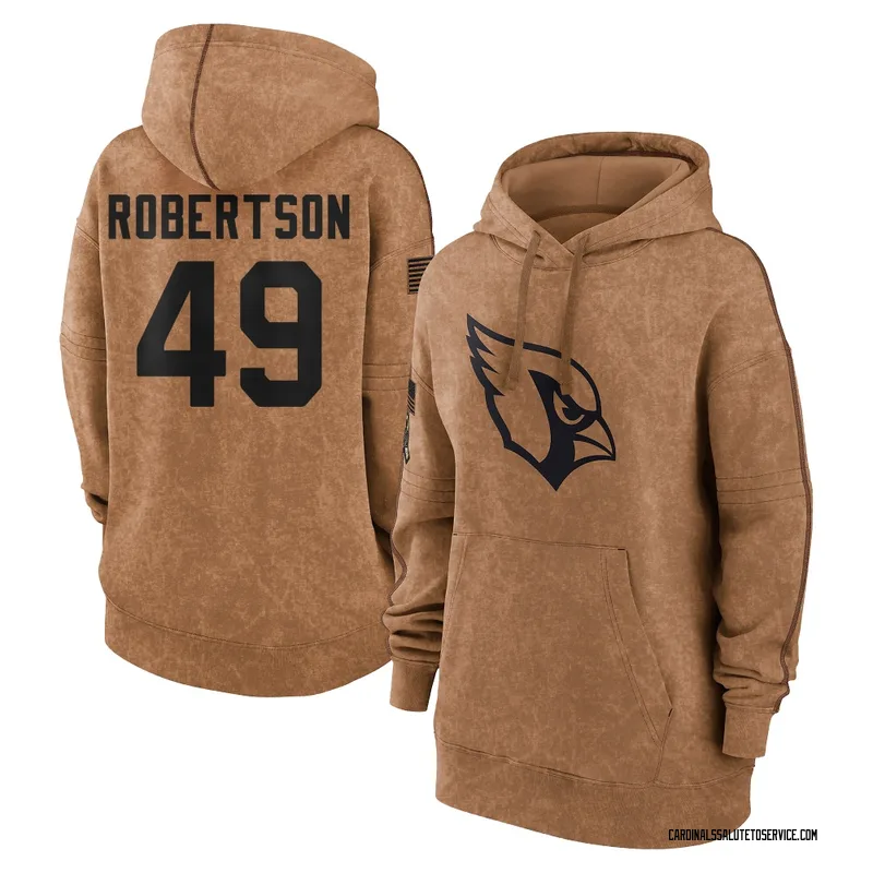 Women's Cameron Robertson Arizona Cardinals Brown 2023 Salute To Service Pullover Hoodie