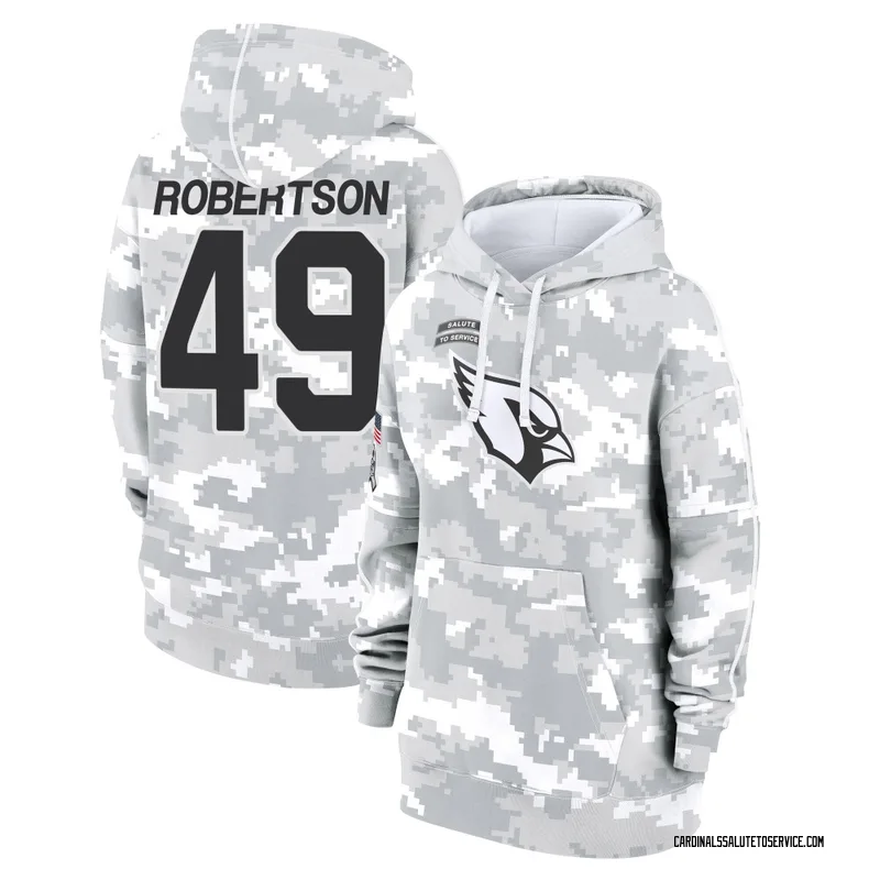 Women's Cameron Robertson Arizona Cardinals Camo Arctic 2024 Salute to Service Club Fleece Pullover Hoodie