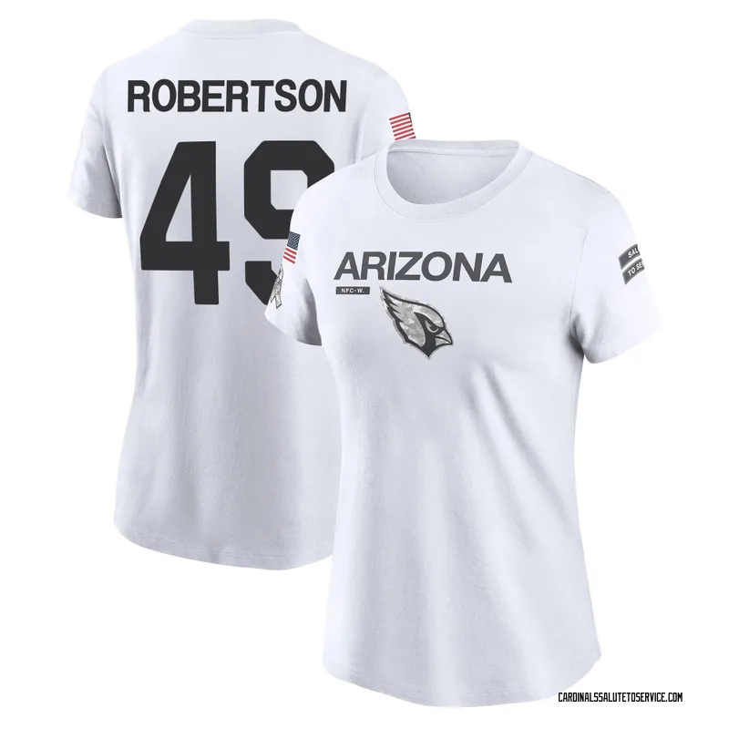 Women's Cameron Robertson Arizona Cardinals Legend White 2024 Salute to Service Performance T-Shirt