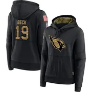 Women's Carson Beck Arizona Cardinals Black 2020 Salute to Service Sideline Performance Pullover Hoodie