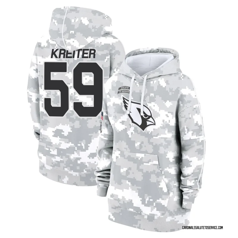 Women's Casey Kreiter Arizona Cardinals Camo Arctic 2024 Salute to Service Club Fleece Pullover Hoodie