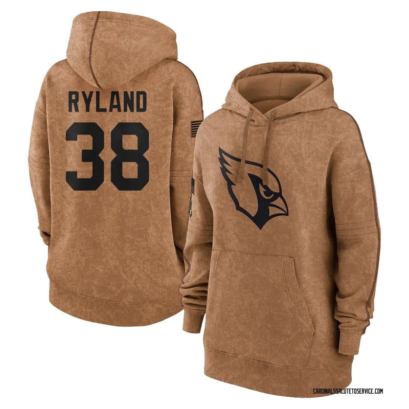 Women's Chad Ryland Arizona Cardinals Brown 2023 Salute To Service Pullover Hoodie