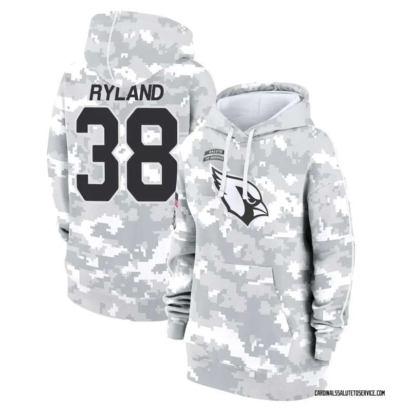 Women's Chad Ryland Arizona Cardinals Camo Arctic 2024 Salute to Service Club Fleece Pullover Hoodie