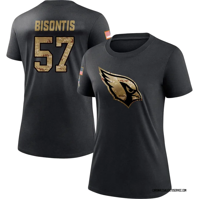 Women's Chase Bisontis Arizona Cardinals Black 2020 Salute To Service Performance T-Shirt