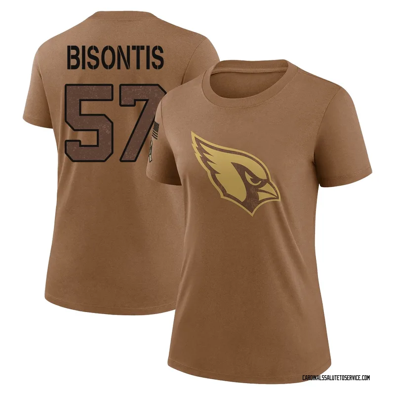 Women's Chase Bisontis Arizona Cardinals Legend Brown 2023 Salute To Service Performance T-Shirt