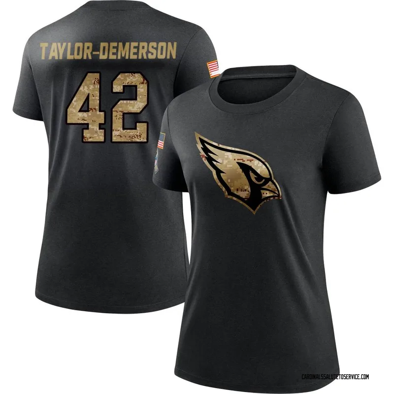 Women's Dadrion Taylor-Demerson Arizona Cardinals Black 2020 Salute To Service Performance T-Shirt