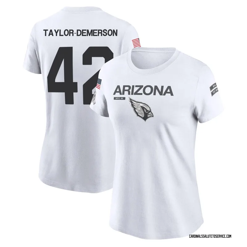 Women's Dadrion Taylor-Demerson Arizona Cardinals Legend White 2024 Salute to Service Performance T-Shirt