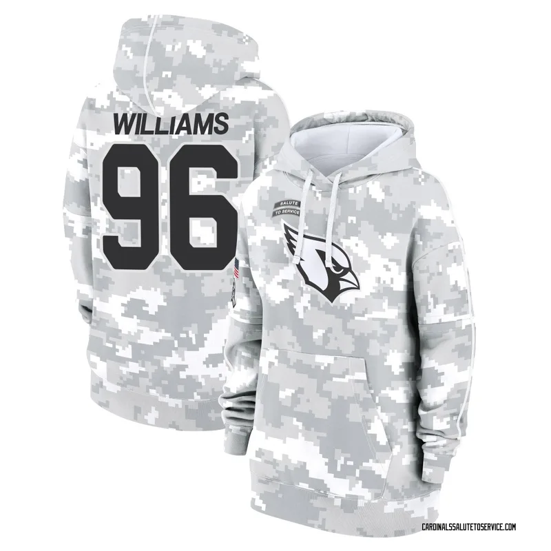 Women's Damonic Williams Arizona Cardinals Camo Arctic 2024 Salute to Service Club Fleece Pullover Hoodie