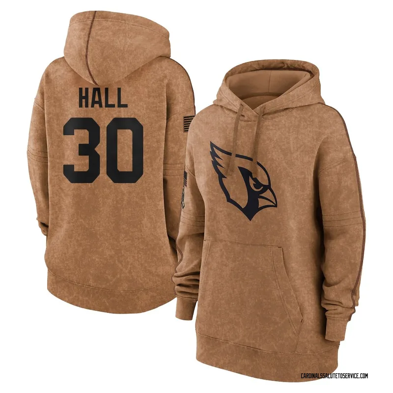 Women's Darren Hall Arizona Cardinals Brown 2023 Salute To Service Pullover Hoodie