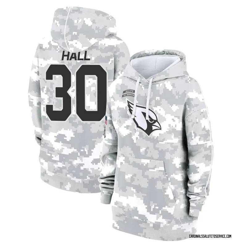 Women's Darren Hall Arizona Cardinals Camo Arctic 2024 Salute to Service Club Fleece Pullover Hoodie