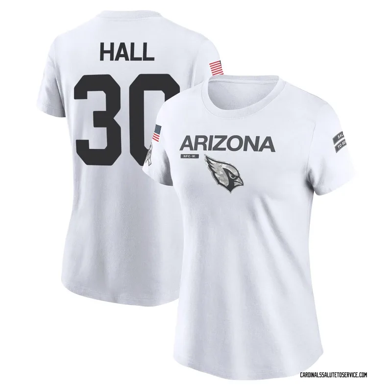 Women's Darren Hall Arizona Cardinals Legend White 2024 Salute to Service Performance T-Shirt