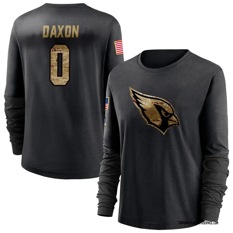 Women's Denzel Daxon Arizona Cardinals Black 2020 Salute To Service Sideline Performance Long Sleeve T-Shirt