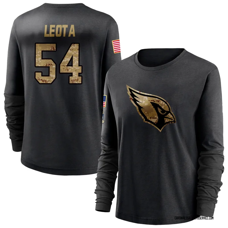 Women's Eku Leota Arizona Cardinals Black 2020 Salute To Service Sideline Performance Long Sleeve T-Shirt