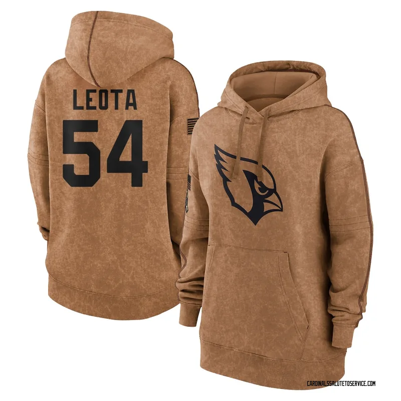 Women's Eku Leota Arizona Cardinals Brown 2023 Salute To Service Pullover Hoodie