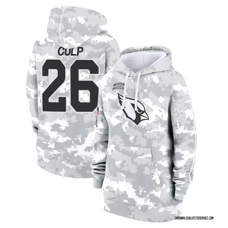 Women's Elijah Culp Arizona Cardinals Camo Arctic 2024 Salute to Service Club Fleece Pullover Hoodie