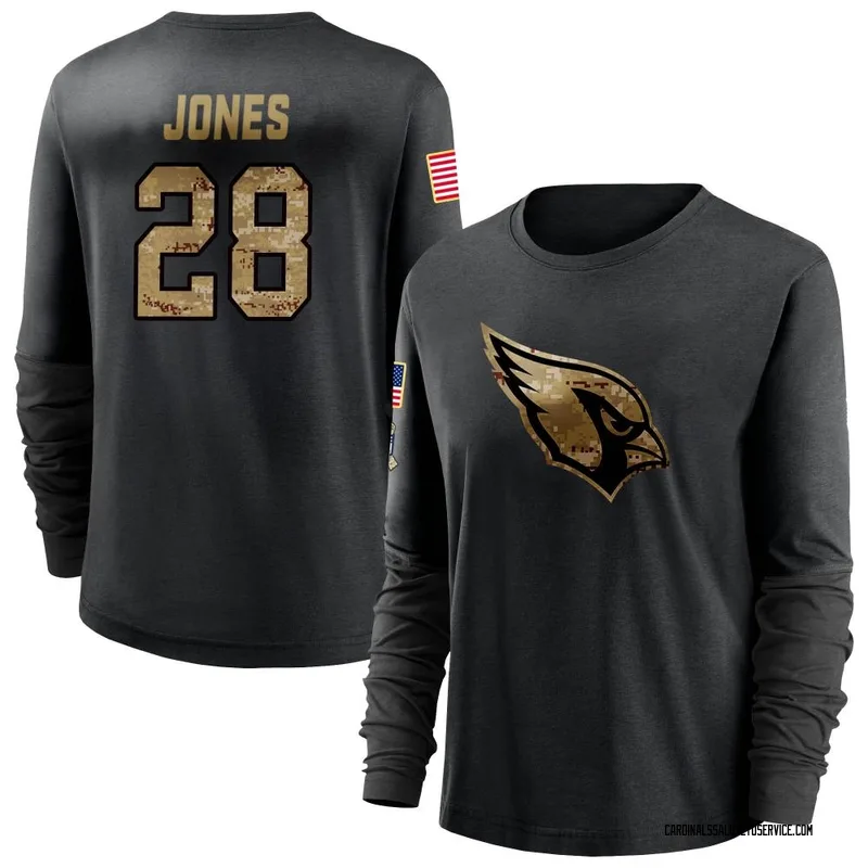 Women's Elijah Jones Arizona Cardinals Black 2020 Salute To Service Sideline Performance Long Sleeve T-Shirt