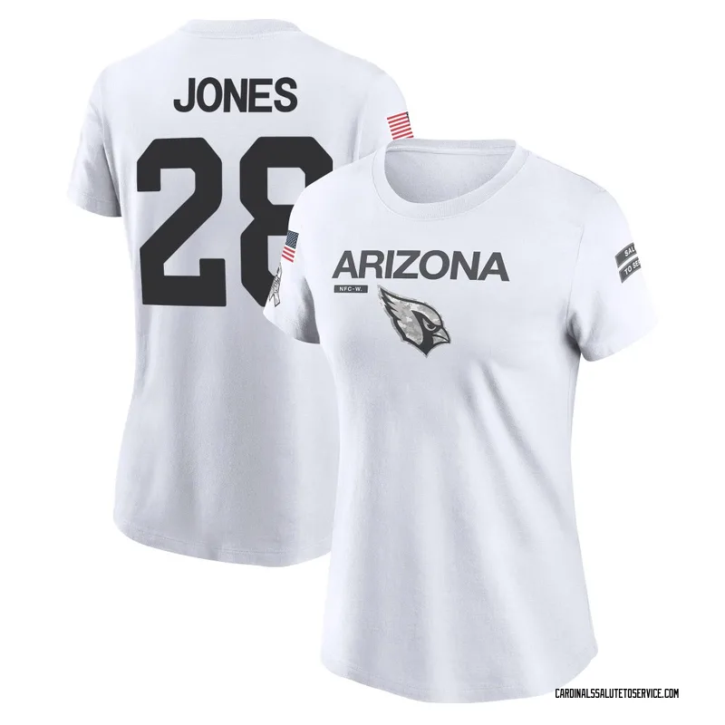 Women's Elijah Jones Arizona Cardinals Legend White 2024 Salute to Service Performance T-Shirt