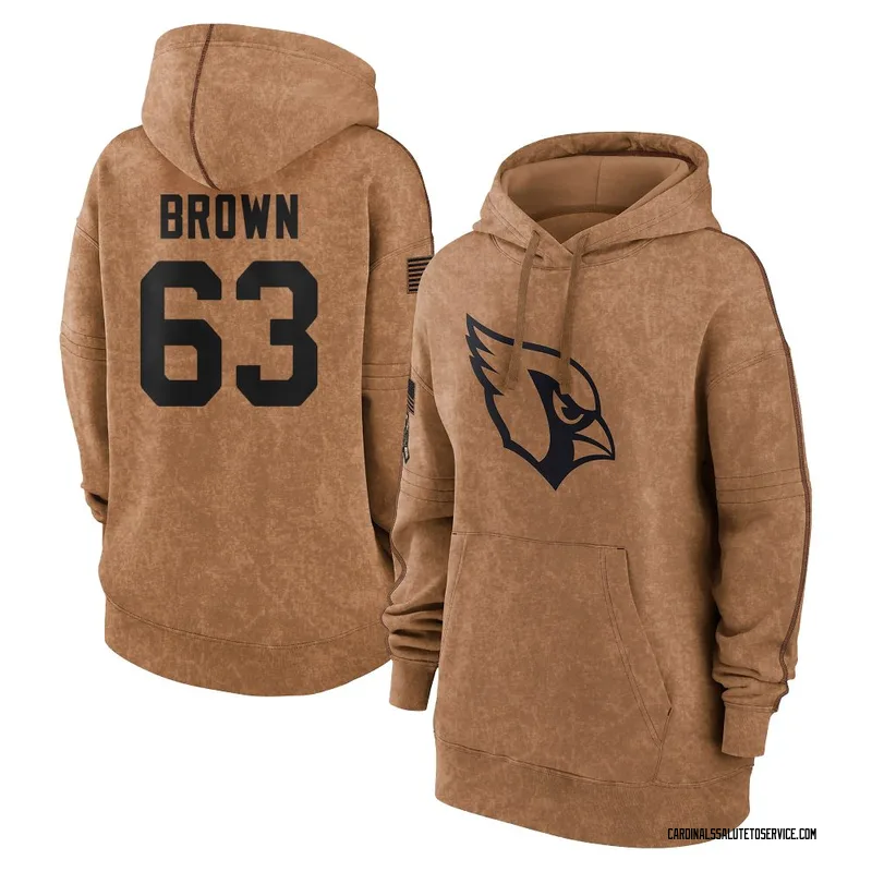 Women's Evan Brown Arizona Cardinals Brown 2023 Salute To Service Pullover Hoodie