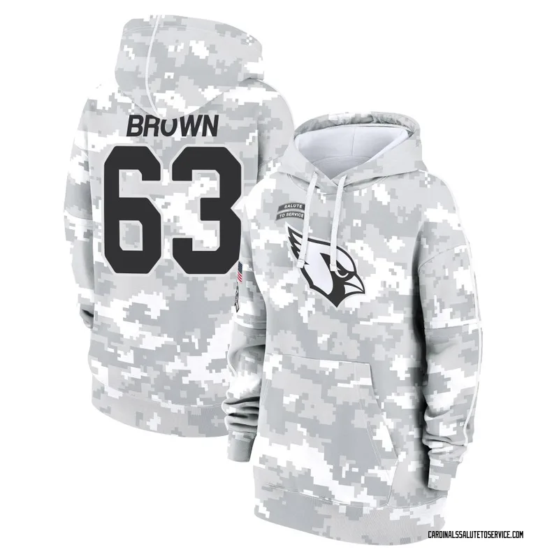 Women's Evan Brown Arizona Cardinals Camo Arctic 2024 Salute to Service Club Fleece Pullover Hoodie