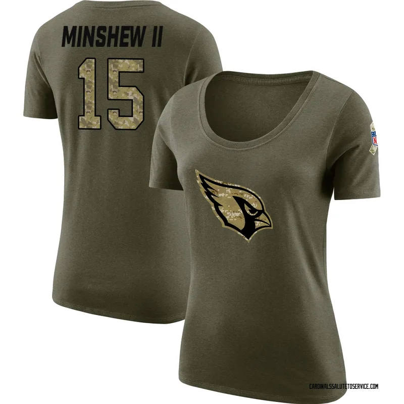 Women's Gardner Minshew II Arizona Cardinals Legend Olive Salute to Service Scoop Neck T-Shirt