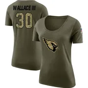 Women's Harrison Wallace III Arizona Cardinals Legend Olive Salute to Service Scoop Neck T-Shirt