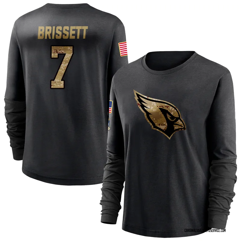 Women's Jacoby Brissett Arizona Cardinals Black 2020 Salute To Service Sideline Performance Long Sleeve T-Shirt