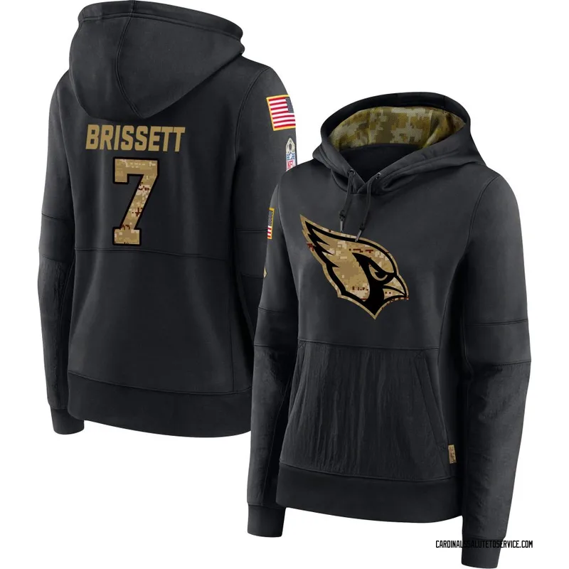 Women's Jacoby Brissett Arizona Cardinals Black 2020 Salute to Service Sideline Performance Pullover Hoodie