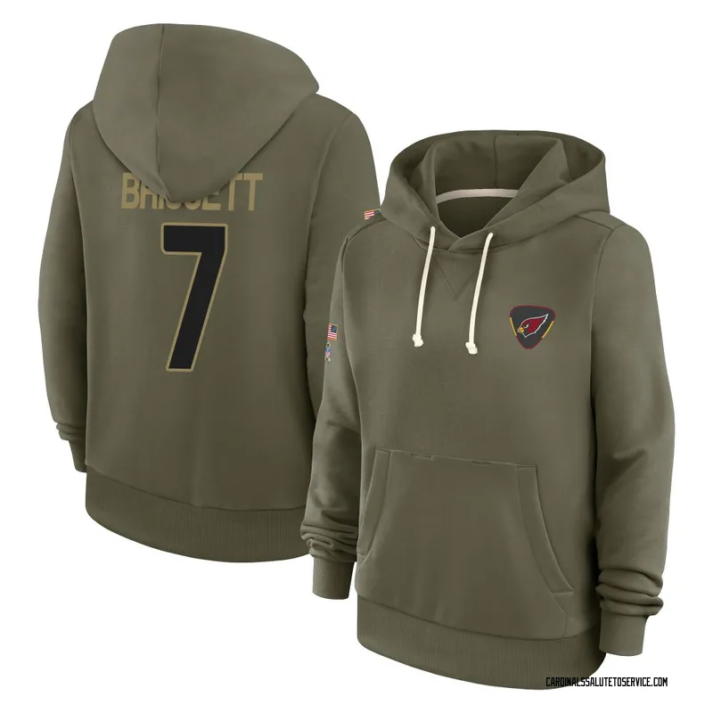 Women's Jacoby Brissett Arizona Cardinals Olive 2025 Salute to Service Hoodie
