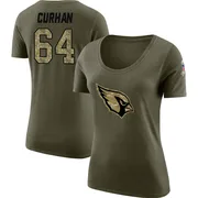Women's Jake Curhan Arizona Cardinals Legend Olive Salute to Service Scoop Neck T-Shirt