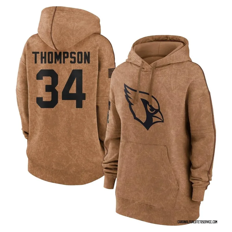 Women's Jalen Thompson Arizona Cardinals Brown 2023 Salute To Service Pullover Hoodie