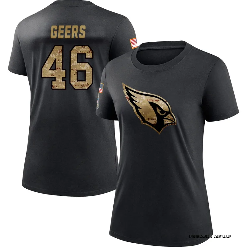 Women's Jameson Geers Arizona Cardinals Black 2020 Salute To Service Performance T-Shirt