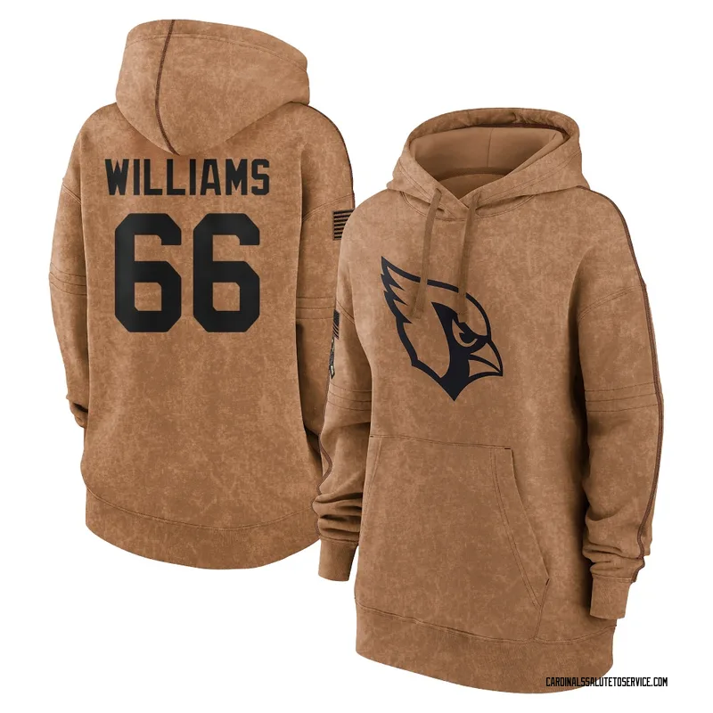 Women's Jayden Williams Arizona Cardinals Brown 2023 Salute To Service Pullover Hoodie