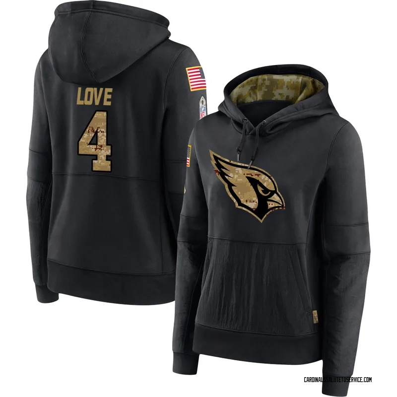 Women's Jeremiyah Love Arizona Cardinals Black 2020 Salute to Service Sideline Performance Pullover Hoodie