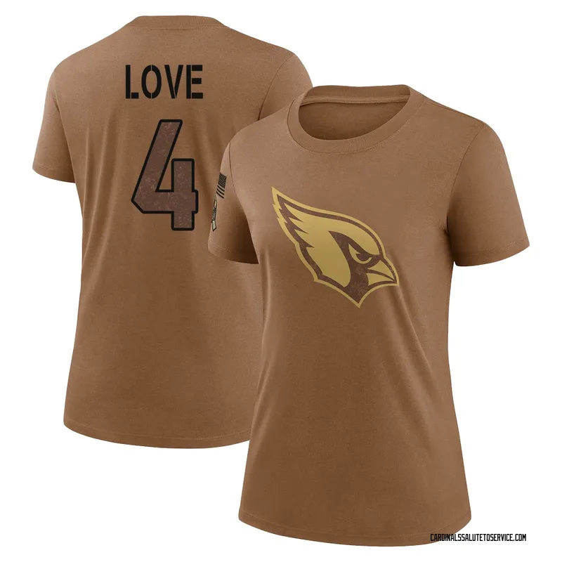 Women's Jeremiyah Love Arizona Cardinals Legend Brown 2023 Salute To Service Performance T-Shirt