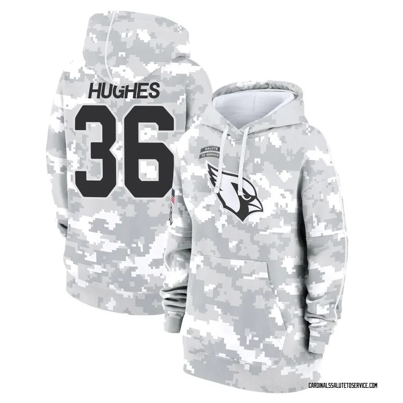 Women's JuJu Hughes Arizona Cardinals Camo Arctic 2024 Salute to Service Club Fleece Pullover Hoodie