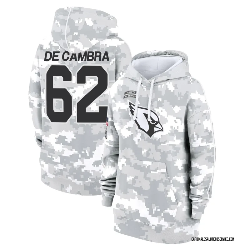 Women's Ka'ena De Cambra Arizona Cardinals Camo Arctic 2024 Salute to Service Club Fleece Pullover Hoodie